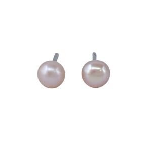 Estate Sterling Silver 925 Blush Pink Pearl Stud Earrings